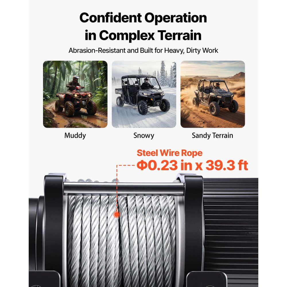 Electric Winch 2041kg 12V DC Motor Winch with Φ5.8mm x 12m Steel Cable, Wireless and Wired Remote Control, IP55 Electric Winch for Towing ATVs, UTVs and ATVs