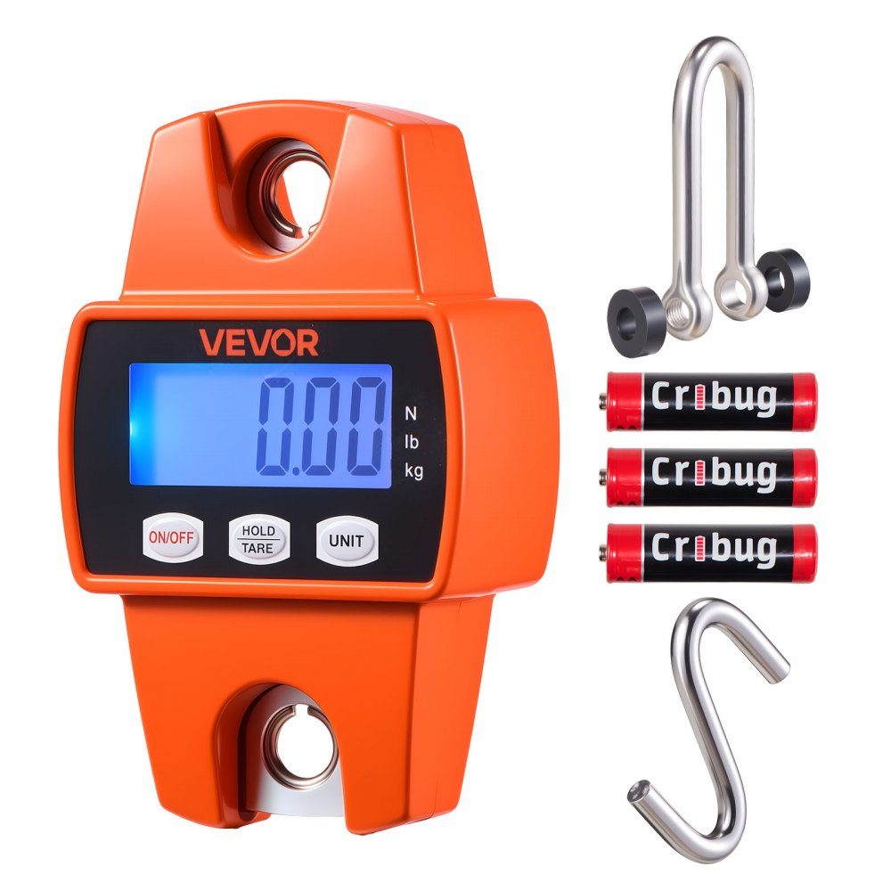 Balance à grue 300 kg, balance numérique suspendue avec boîtier en fonte d'aluminium et LCD, balance de gibier, graduation 50 g et commutation à 3 niveaux, balance ferroviaire, balance à poisson, balance manuelle pour l'agriculture, la chasse et la pêche