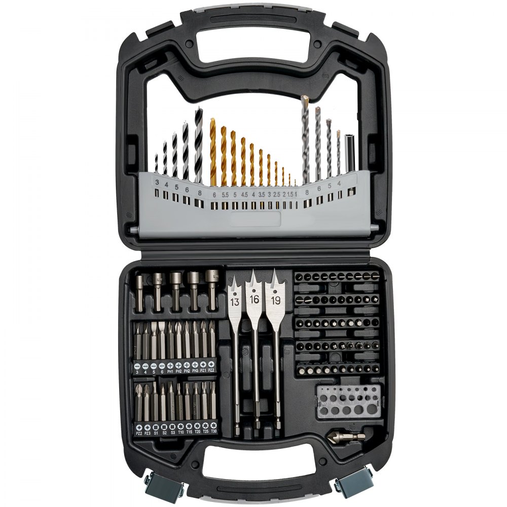 Drill set 101 pieces, drill and screwdriver bit set, screwdriver bit set suitable for drilling and screwing in wood, metal and cement, drill sets combination set sorted in an organized transport case Drill set 101 pieces, drill and screwdriver bit set, screwdriver bit set suitable for drilling and screwing in wood, metal and cement, drill sets combination set sorted in an organized transport case