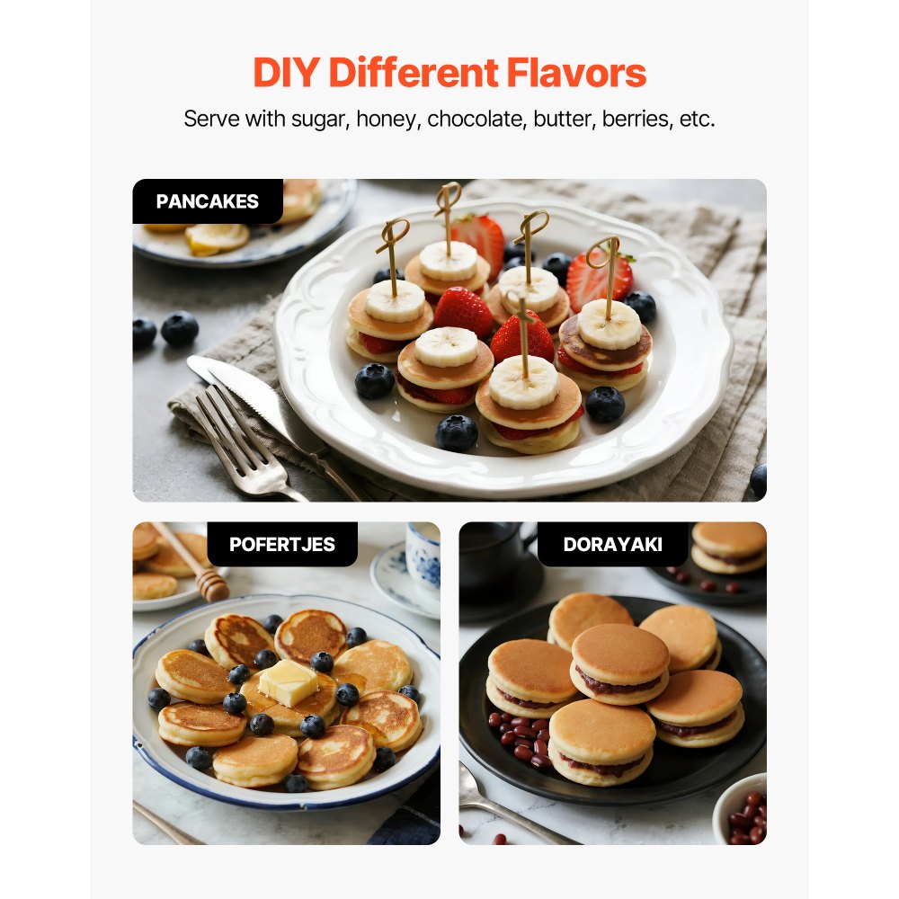 Mini Pancake Maker Dutch Muffin Waffle Iron with 43mm Diameter, Non-Stick Stainless Steel Poffertjes Grill, Electric Mini Pancake Baker for Home Kitchen Restaurant Mini Pancake Maker Dutch Muffin Waffle Iron with 43mm Diameter, Non-Stick Stainless Steel Poffertjes Grill, Electric Mini Pancake Baker for Home Kitchen Restaurant