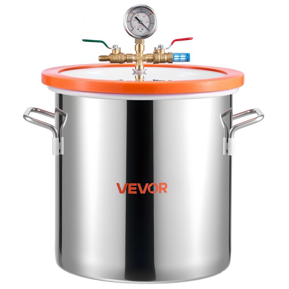 Vakuumpumpe mit 18,9 l Vakuumkammer, 3,5 CFM 99 l/min, 180 W, 1-stufige Vakuumpumpe, Vakuumpumpen-Set, 1,5 m Schlauch, zum Stabilisieren von Holz und Entgasen von Silikonharz