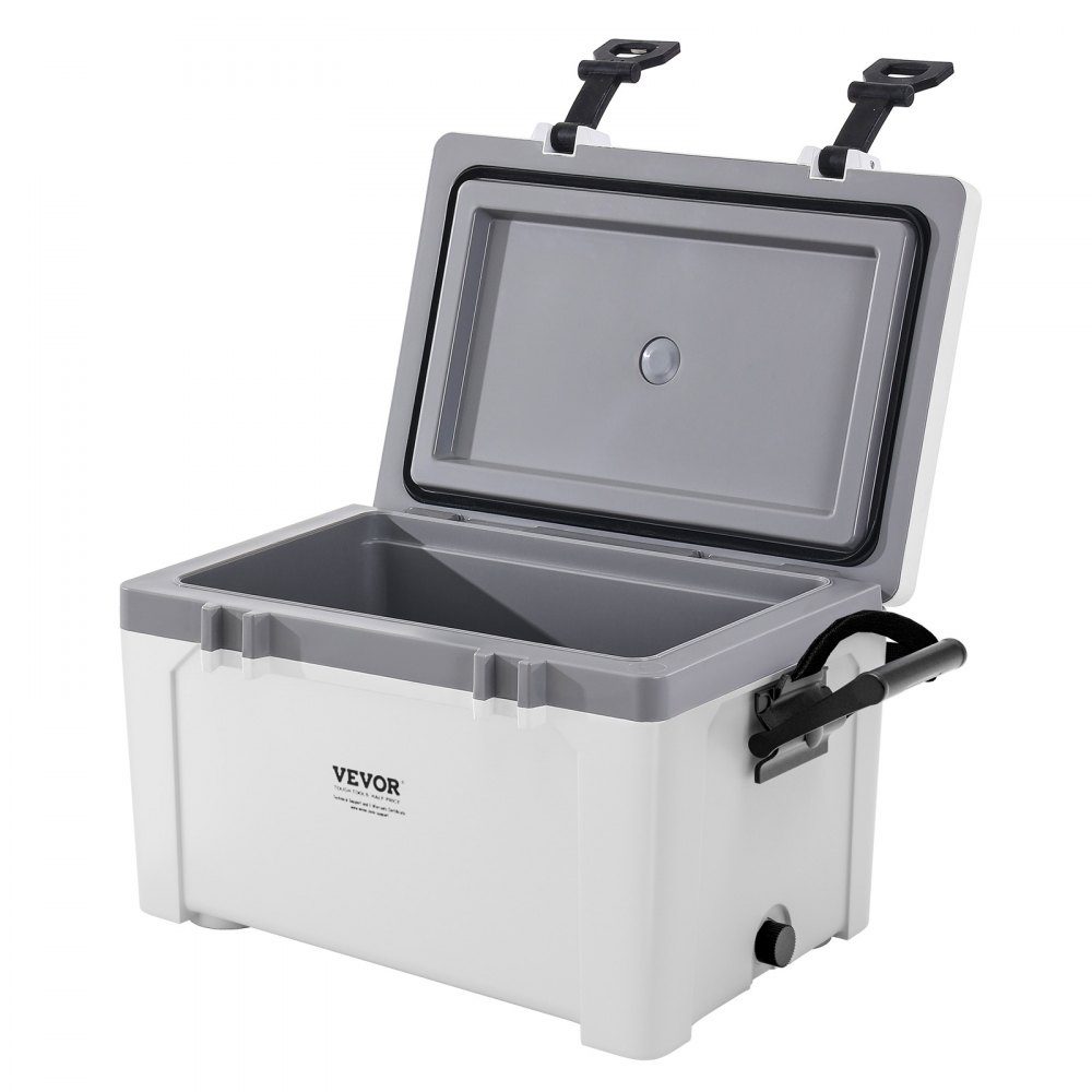 Portable Cooler Box (38 Qt / 26 Cans) with Ice Storage and Sturdy Handles, Insulated Portable Cooler Box Made of Durable Material, Suitable for Family Picnics and Short Trips