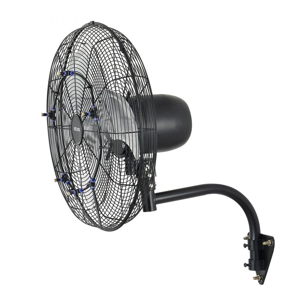 95W Industrial Wall Fan 56cm 7m/s Oscillating Wall Fan with Remote Control Mist and 18-Stunden-Timer Commercial Industrial Fan IP44 Waterproof for Workshop Garage Warehouse Black