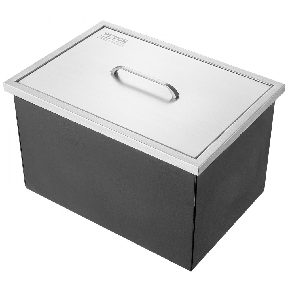 Drop-in-Eisbox, 30,25 l Edelstahl-Eiskühler, 508 x 355 x 308 mm großer kommerzieller Eisbehälter mit Abdeckung, integrierter Eisaufbewahrungsbox, Abflussrohr und Abflussstopfen im Lieferumfang enthalten Drop-in-Eisbox, 30,25 l Edelstahl-Eiskühler, 508 x 355 x 308 mm großer kommerzieller Eisbehälter mit Abdeckung, integrierter Eisaufbewahrungsbox, Abflussrohr und Abflussstopfen im Lieferumfang enthalten