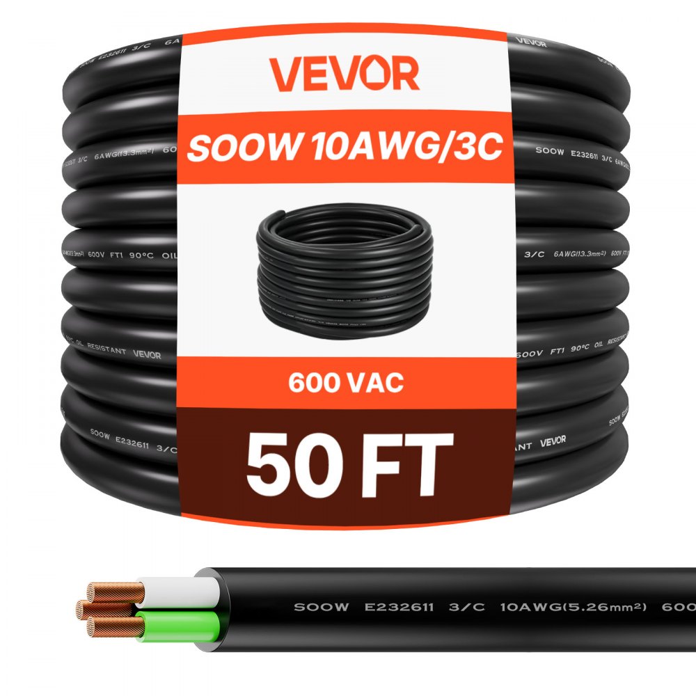15.24m 10AWG (6 mm²) electrical cable power cable copper extension cable wire 600V 15.24m 10AWG (6 mm²) electrical cable power cable copper extension cable wire 600V