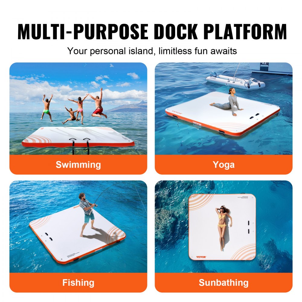 Aufblasbares Schwimmdock, 7 Fuß x 7 Fuß aufblasbare Dockplattform, rutschfeste Wasser-Schwimmdockmatte mit tragbarer Tragetasche und abnehmbarer Leiter, Schwimmplattform, Inselfloß für Pool Aufblasbares Schwimmdock, 7 Fuß x 7 Fuß aufblasbare Dockplattform, rutschfeste Wasser-Schwimmdockmatte mit tragbarer Tragetasche und abnehmbarer Leiter, Schwimmplattform, Inselfloß für Pool