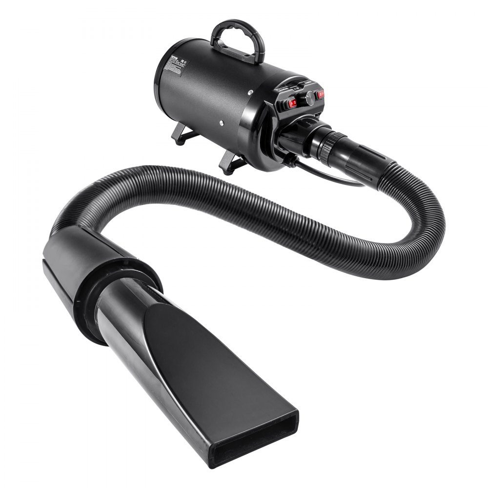 Sèche-poils pour chien, 2000 W, vitesse du vent 70 m/s, sèche-poils pour animaux de compagnie, sèche-cheveux pour toilettage, souffleur à 4 buses avec tuyau élastique, plage de température de 29,4 à 57,2 °C, sèche-poils pour animaux de compagnie