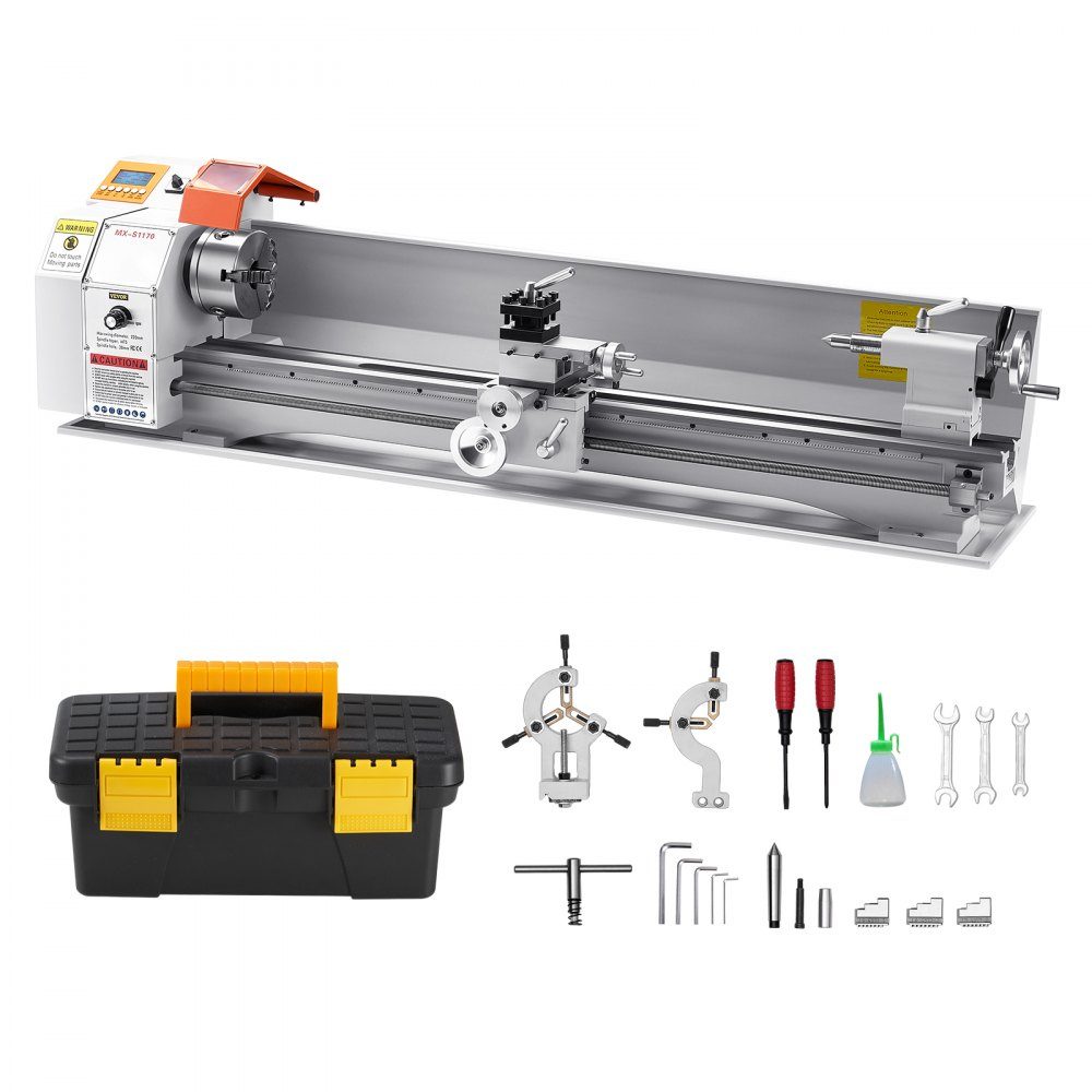 Tokarka do metalu 220x1000 mm Tokarka z automatycznym posuwem 2500 obr/min prędkość obrotowa 1250 W silnik bezszczotkowy z osprzętem, tokarka stołowa do obróbki części precyzyjnych