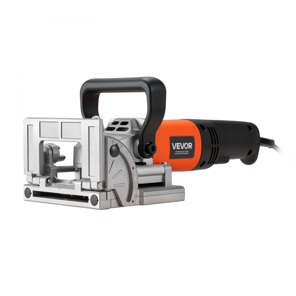 Flachdübelfräse, 5,9 A, 230 V Netzbetrieb, Nutfräse mit 760-W-Motor (11.600 U/min), Hartmetall-Fräskopf, Staubbeutel, Winkel & Tiefe verstellbar, für die Holzbearbeitung