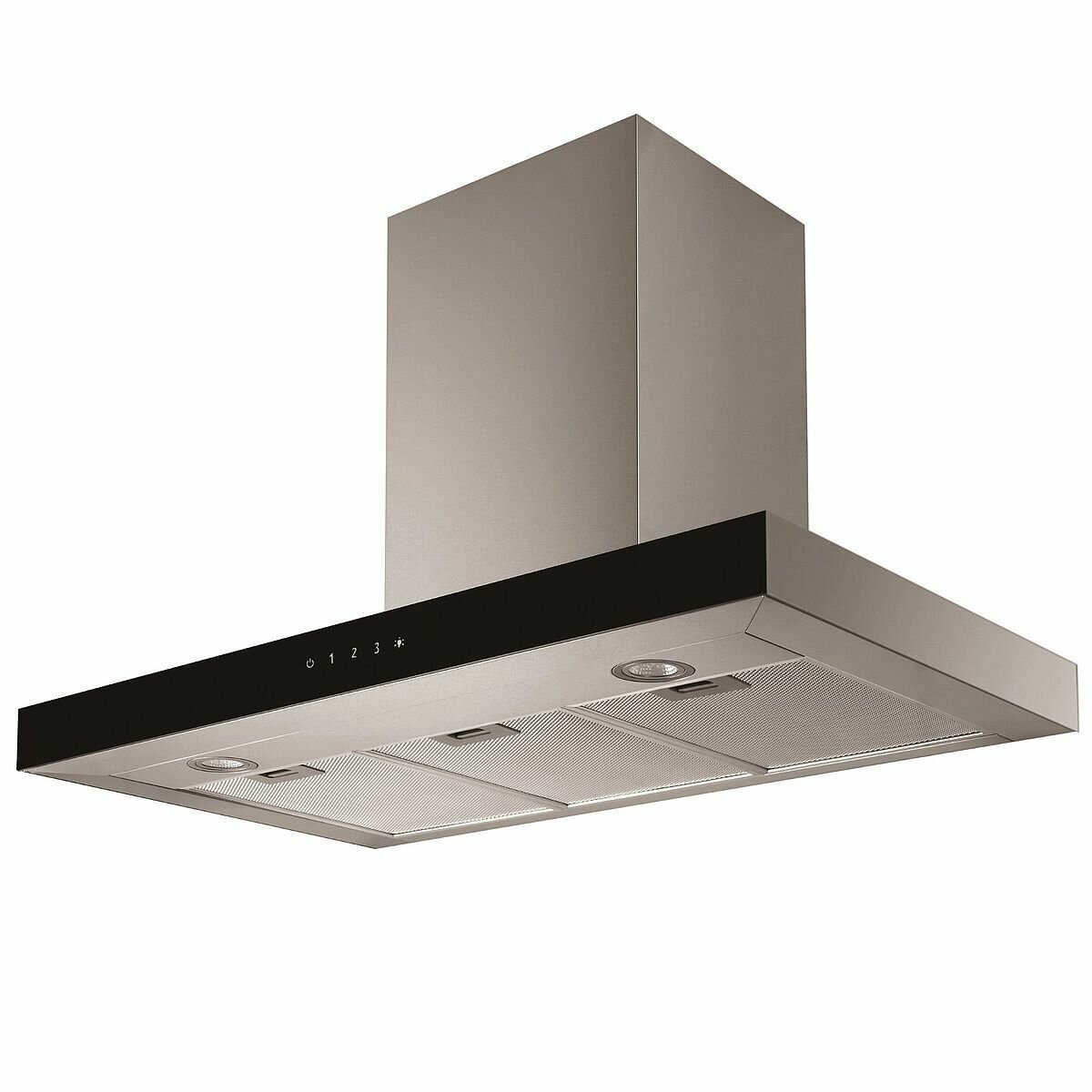*BEST-SELLER* Hotte aspirante bloc 90 cm avec façade en verre argenté
