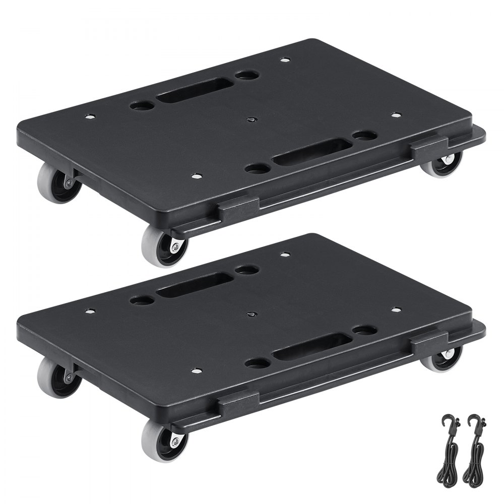 Chariot à meubles à 4 roues mobiles portables, robustes, petits meubles plats et lourds, paquet de 2, 40,6 x 27,9 cm, capacité de 226,8 kg, noir