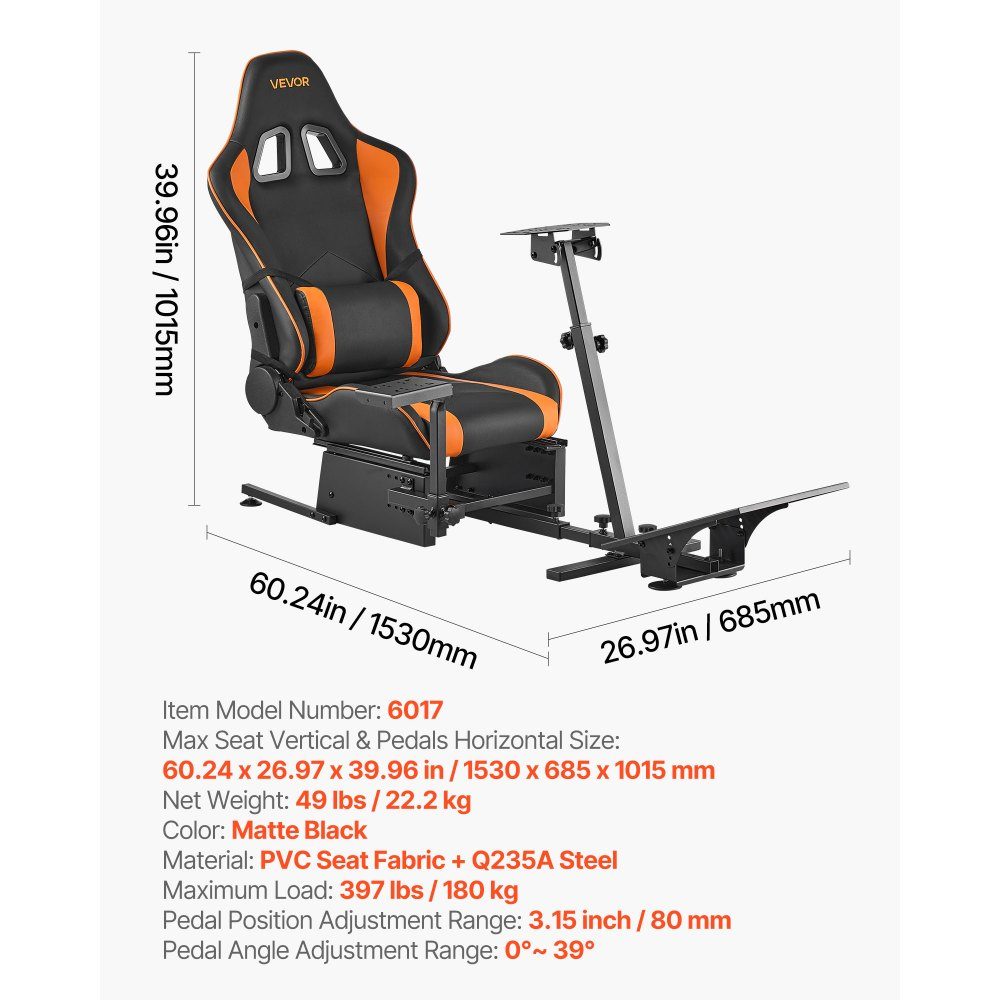 Lenkradständer, Rennradständer, Simulator-Cockpit, passend für Logitech G25, G27, G29, G920, G923, Thrustmaster T300RS, TX F458, T500RS, T3PA-PRO (F1/GT) und CSR-Pedale