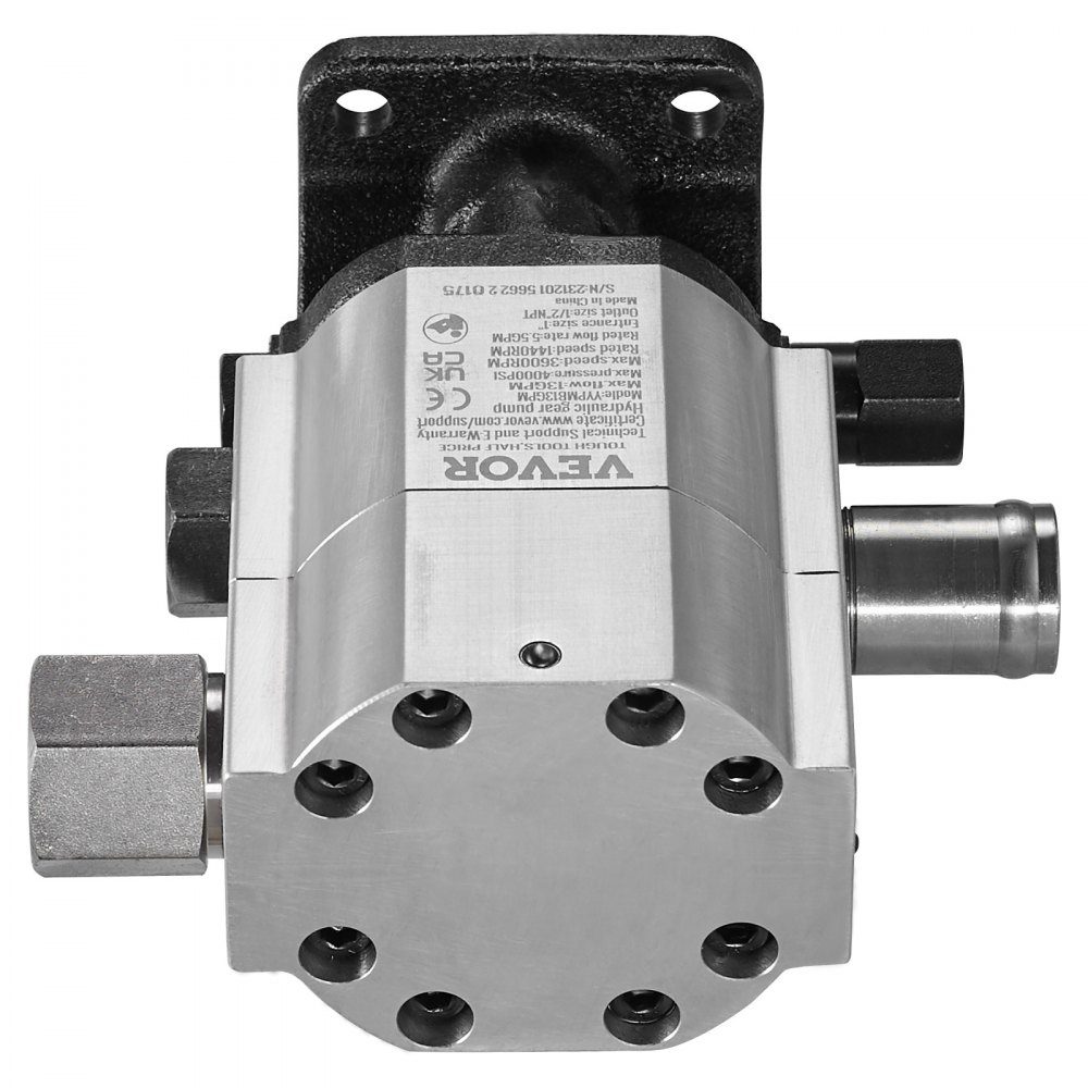 Hydraulische houtsplijtpomp, 13 GPM, 2-traps 3000 PSI houtsplijtpomp, 1" inlaat 1/2" NPT uitlaat 3600 RPM aluminium hydraulische tandwielpomp voor houtsplijter met kleine motor, sneeuwploeg