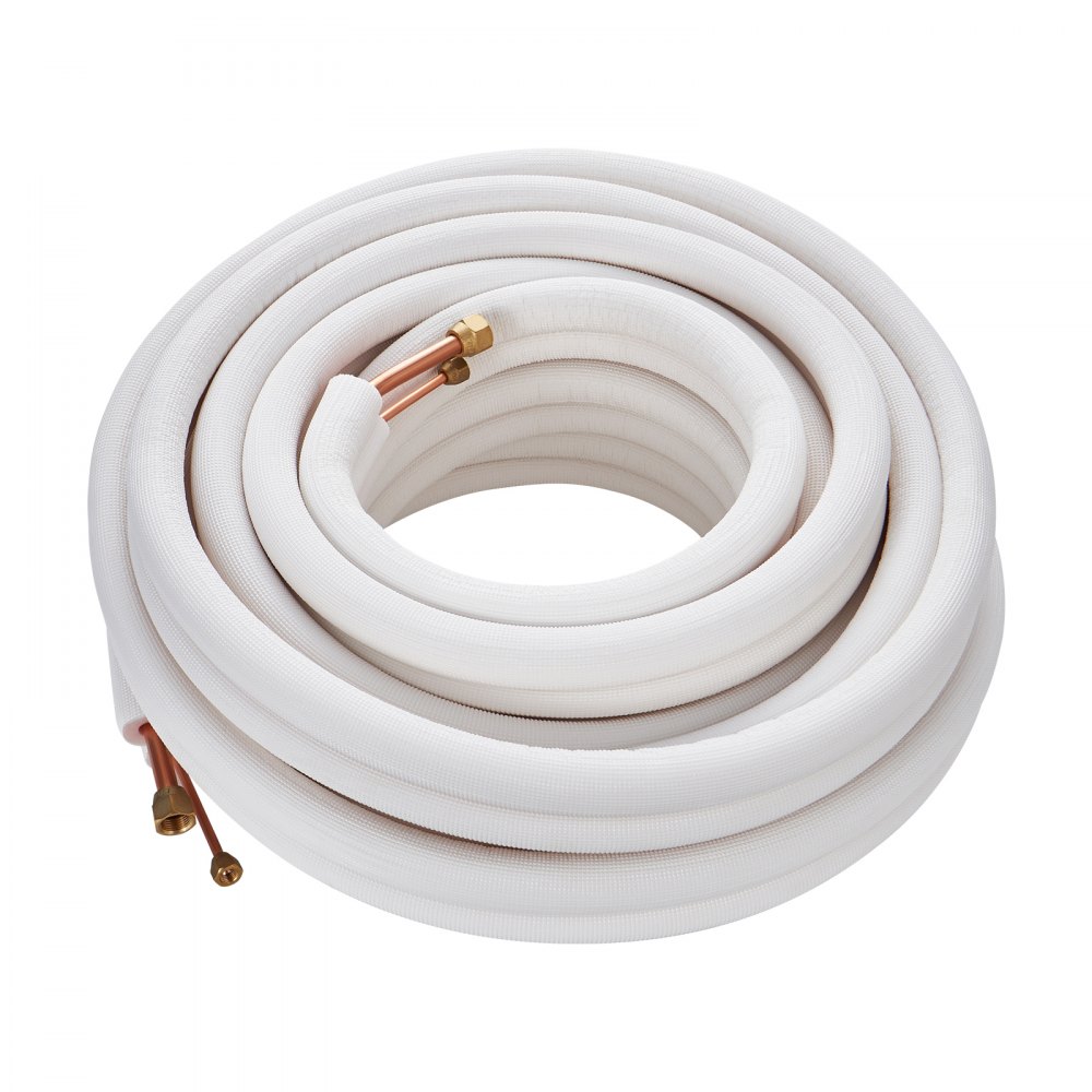 50FT mini split line kit, 1/4" and 1/2" OD copper tubing with triple layer insulation, for mini split air conditioning, refrigerant or heat pump equipment and HVAC with 50FT mini split line kit, 1/4" and 1/2" OD copper tubing with triple layer insulation, for mini split air conditioning, refrigerant or heat pump equipment and HVAC with