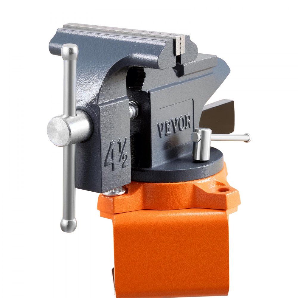 Étau d'établi de 114,3 mm avec base pivotante à 270°, étau d'établi en fonte pour le travail du bois, le perçage des métaux, la gravure, le meulage, le soudage et la découpe Étau d'établi de 114,3 mm avec base pivotante à 270°, étau d'établi en fonte pour le travail du bois, le perçage des métaux, la gravure, le meulage, le soudage et la découpe