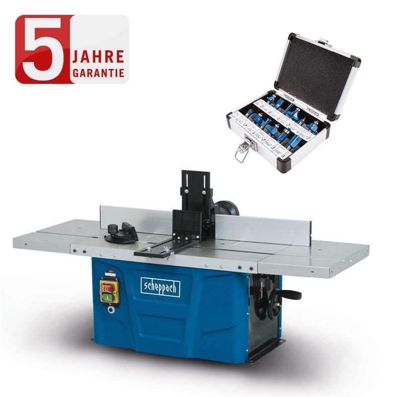 Scheppach tafelfreesmachine HF50 tot max. 40 mm spindelhoogte, 12-delige freesset Scheppach tafelfreesmachine HF50 tot max. 40 mm spindelhoogte, 12-delige freesset