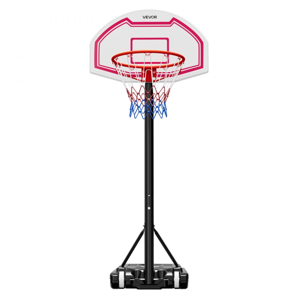 Portable Basketball Stand, 1.6 to 2.1 m Height Adjustable Basketball Hoop, Adjustable Basketball System with Nylon Net & Wheels, Portable Backboard Set for Patio Pool Edge Portable Basketball Stand, 1.6 to 2.1 m Height Adjustable Basketball Hoop, Adjustable Basketball System with Nylon Net & Wheels, Portable Backboard Set for Patio Pool Edge
