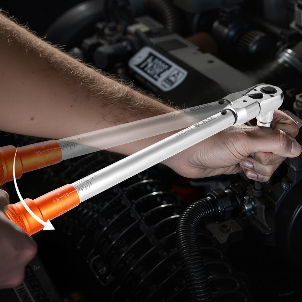 Click Torque Wrench Set (Adjustable) with 1/2" Drive 27.1-216.8N.m, Two Way Torque Wrench Set with Dual Range Scales, 72 Teeth ±3% High Precision for Car Repair