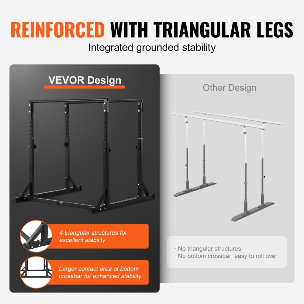 Dip Bar Heavy Duty Dip Stand Station Adjustable up to 800lbs Fitness Workout Dip Bar Station Stabilizer Parallette Push Up Stand Bars for Home Gym Strength Training