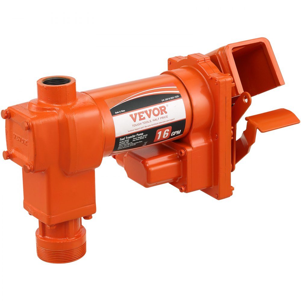 Brandstofopvoerpomp, 12 V DC, 60,5 l/min, 1/4 pk, benzinezuigpomp met mondstuk, uitlaatslang en zuigleiding voor benzine, diesel, kerosine, ethanol en methanolmengsels en biodiesel