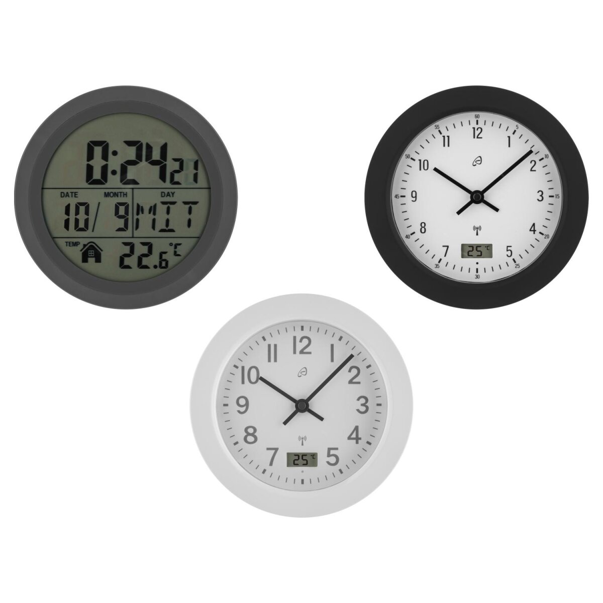AURIOL® radio-controlled bathroom clock, with 4 suction cups on the back AURIOL® radio-controlled bathroom clock, with 4 suction cups on the back
