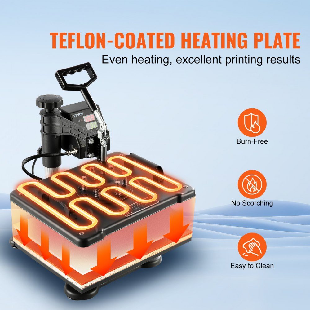 Heat Press 8 in 1 Heat Press Machine 38x30cm T-Shirt Press Machine Heat Press Machine DIY Heat Press with Digital LED Temperature