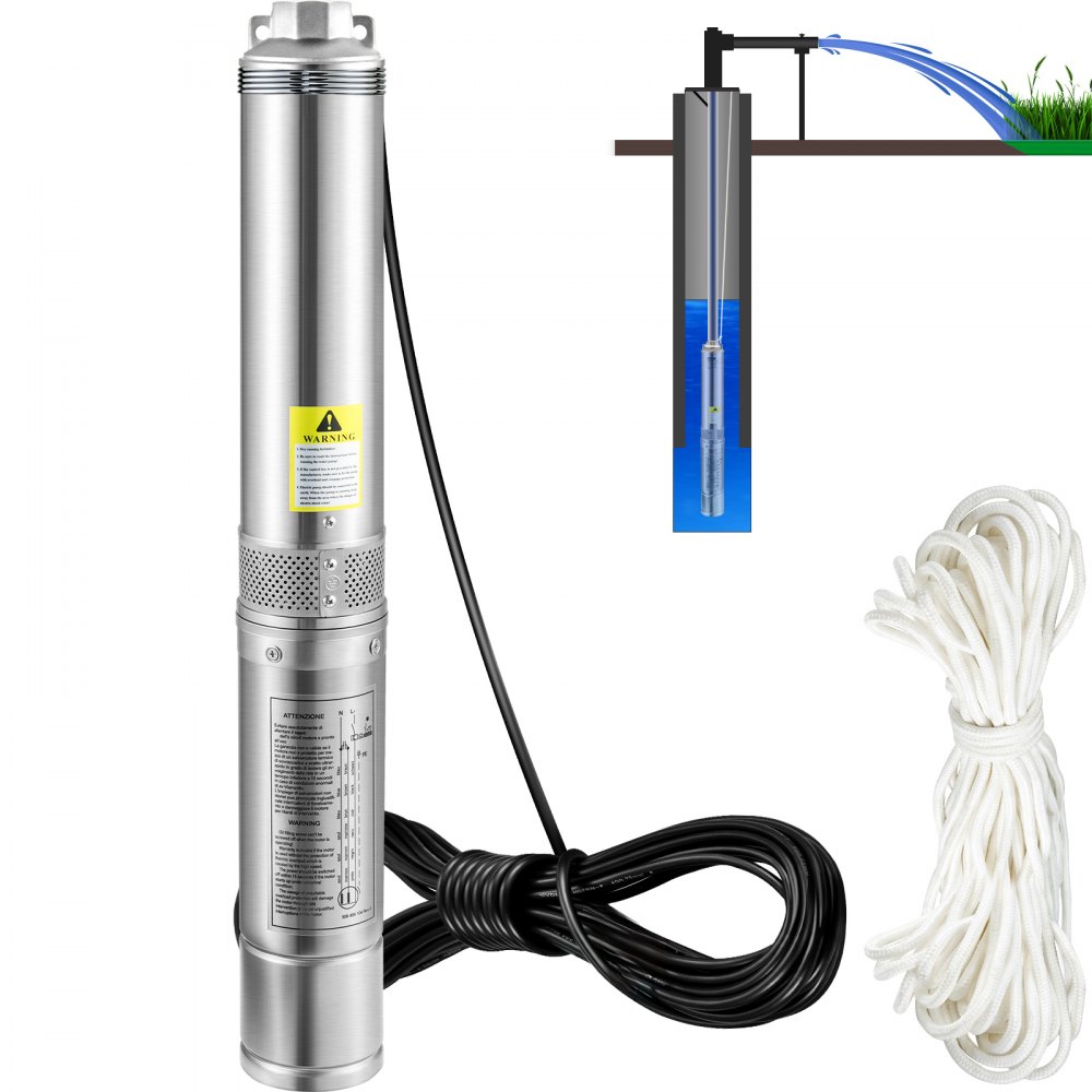 82 mm deep well pump 750W well pump 100L/min submersible pump max. delivery height 66m pipe pump 230V 50Hz sand pump IP68 water pump 16 impeller levels pump Ideal for irrigation or water supply 82 mm deep well pump 750W well pump 100L/min submersible pump max. delivery height 66m pipe pump 230V 50Hz sand pump IP68 water pump 16 impeller levels pump Ideal for irrigation or water supply