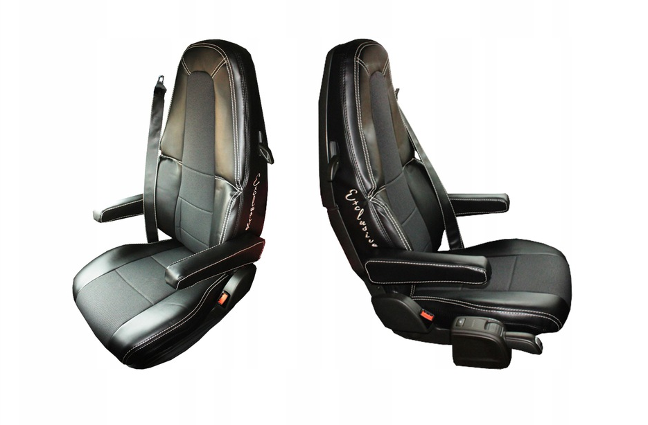Handgefertigte VOLVO FH LKW-SITZBEZÜGE VOLVO FH4 FH 4 EURO 6 ECO Komplettset schwarz