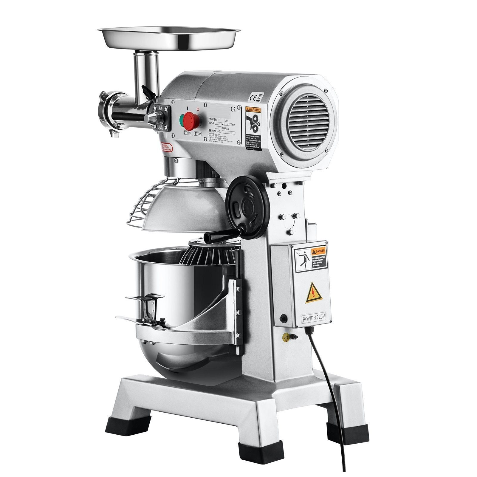 Multi-pétrin, robot culinaire, batteur sur socle, hachoir, hachoir à viande, machine à viande hachée électrique, hachoir à viande inox pour supermarché, boucherie, restaurant
