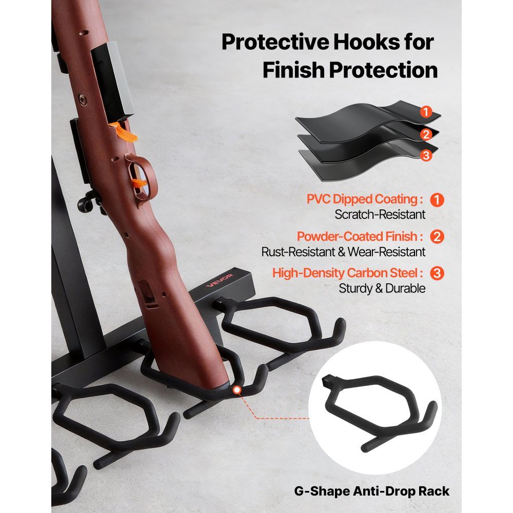 Folding Rifle Stand for 4 Rifles (Shotguns) and 7 Pistols, Freestanding Gun Holder for Gun Storage Made of Carbon Steel, Display Stand for Shooting Ranges, Hunting Ranges
