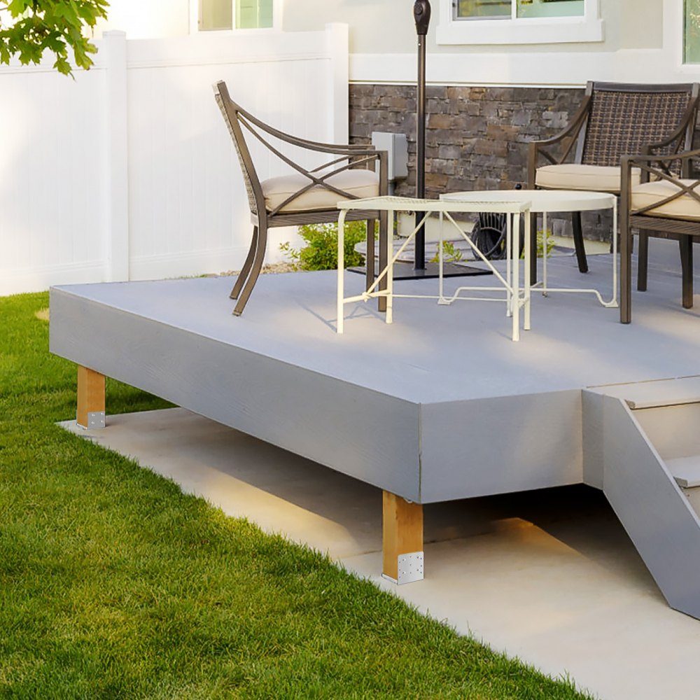 Schraubhülse 190 x 200 x 180 mm U-Pfostenträger aus Edelstahl mit Spritzbeschichtung Pfostenschuh mit vorgefertigten Schraublöchern Pfosten ideal für Pergolen-Veranda-Geländer