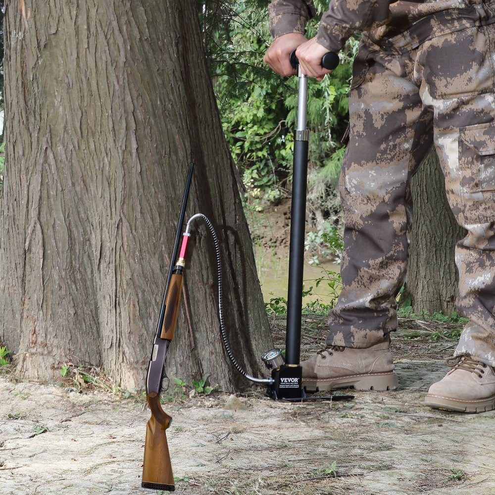 PCP-Handpumpe, 4-stufig, 30 MPa, 4500 PSI, Hochdruck-PCP-Luftgewehr-Füllstangenpumpe mit Öl-Feuchtigkeitsfilter, Manometer, Edelstahl, für Luftgewehre, Tauchflaschen, Paintball-Füllreifen