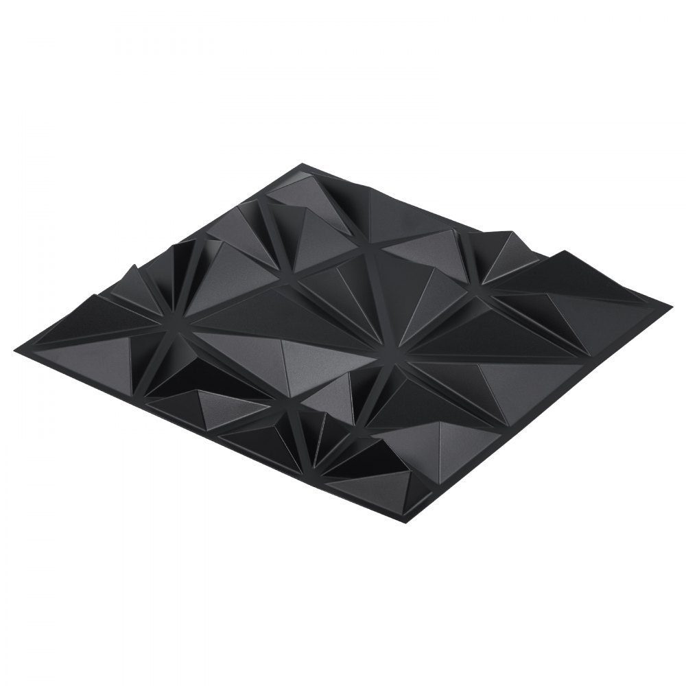 Zestaw paneli ściennych 3D 33 paneli ściennych 30x30 cm PCV Nowoczesne minimalistyczne panele ścienne 2,97 m² Dekoracja ścienna Wnętrze do sufitu Sypialnia Salon Pokój zabaw Matowy czarny