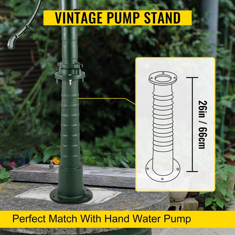 Pumpenständer Gusseisenständer Griffpumpe 22,86 x 22,86 x 66 cm Gartenpumpe Pumpenständer beschichtet mit Sprühfarbe Handpumpenständer 8 mm dicke Rohrwand geeignet für Gartenteich Hof usw