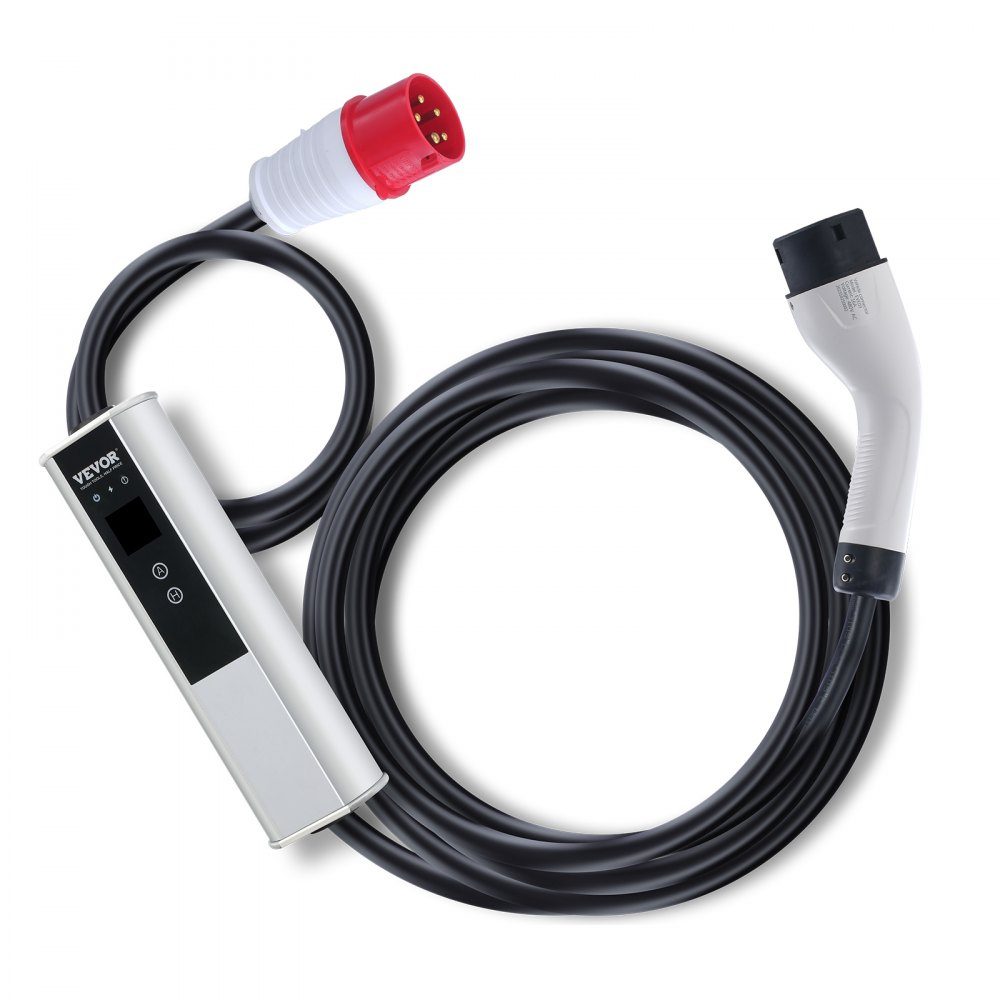 Câble de charge EV Type2 Chargeur de voiture électrique 16A 3,68 kW (monophasé)/11 kW (triphasé) Boîtier mural IP66 Câble de 7,5 m Câble de charge 4 niveaux de réglage du courant (16A/13A/10A/8A) Chargeur Prise CEE 16