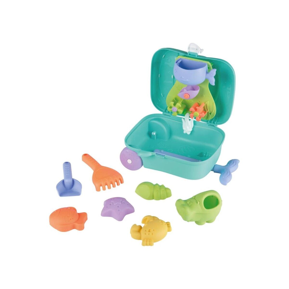 LUPILU® Rollkoffer mit Strandspielzeug (Blau)