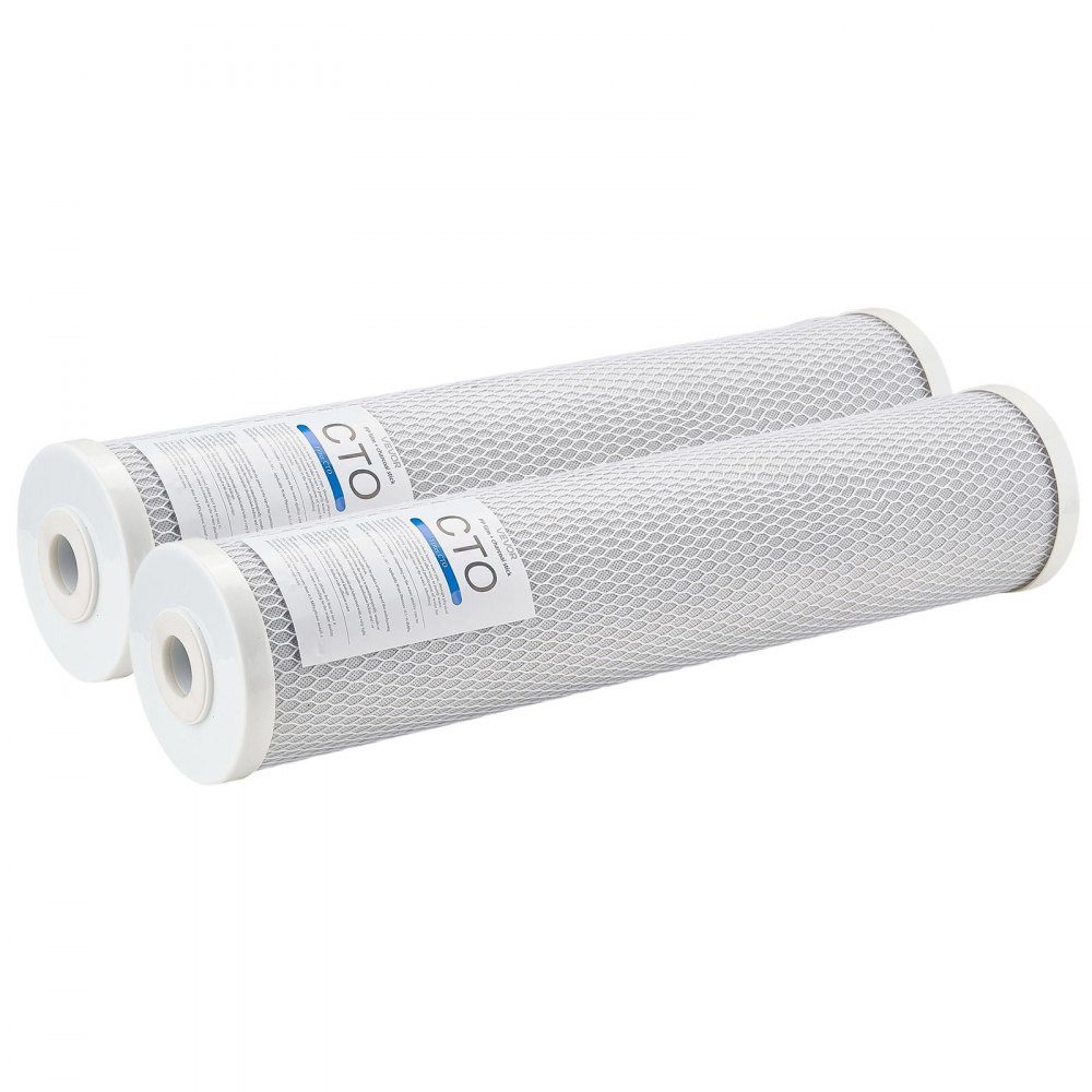 2-pack vervangingscartridge voor het hele huis waterfilter 115x507mm CTO koolstofblokvervangingsfilter voor 3-traps waterfiltersysteem vermindert chloor, slechte smaak en geur