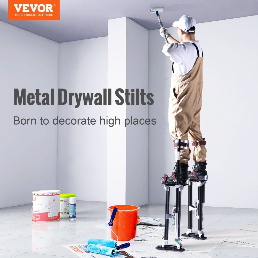 Aluminum Stilts Ceiling Construction 24-40" Height Adjustable Work Stilts Drywall 220lb Load Capacity Painter's Stilts 11-11" Base Size Black Painting Home Decor Tree Trimming Electrical Work