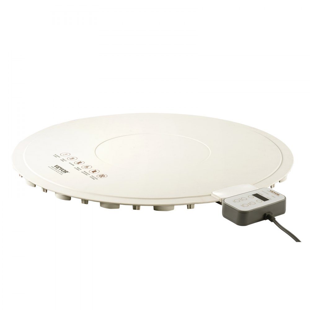 Plateau chauffant électrique, tapis chauffant pour buffet, chauffe-aliments portable avec 4 réglages de température réglables, φ600 mm x 14,5 mm, parfait pour les fêtes, la restauration, la maison