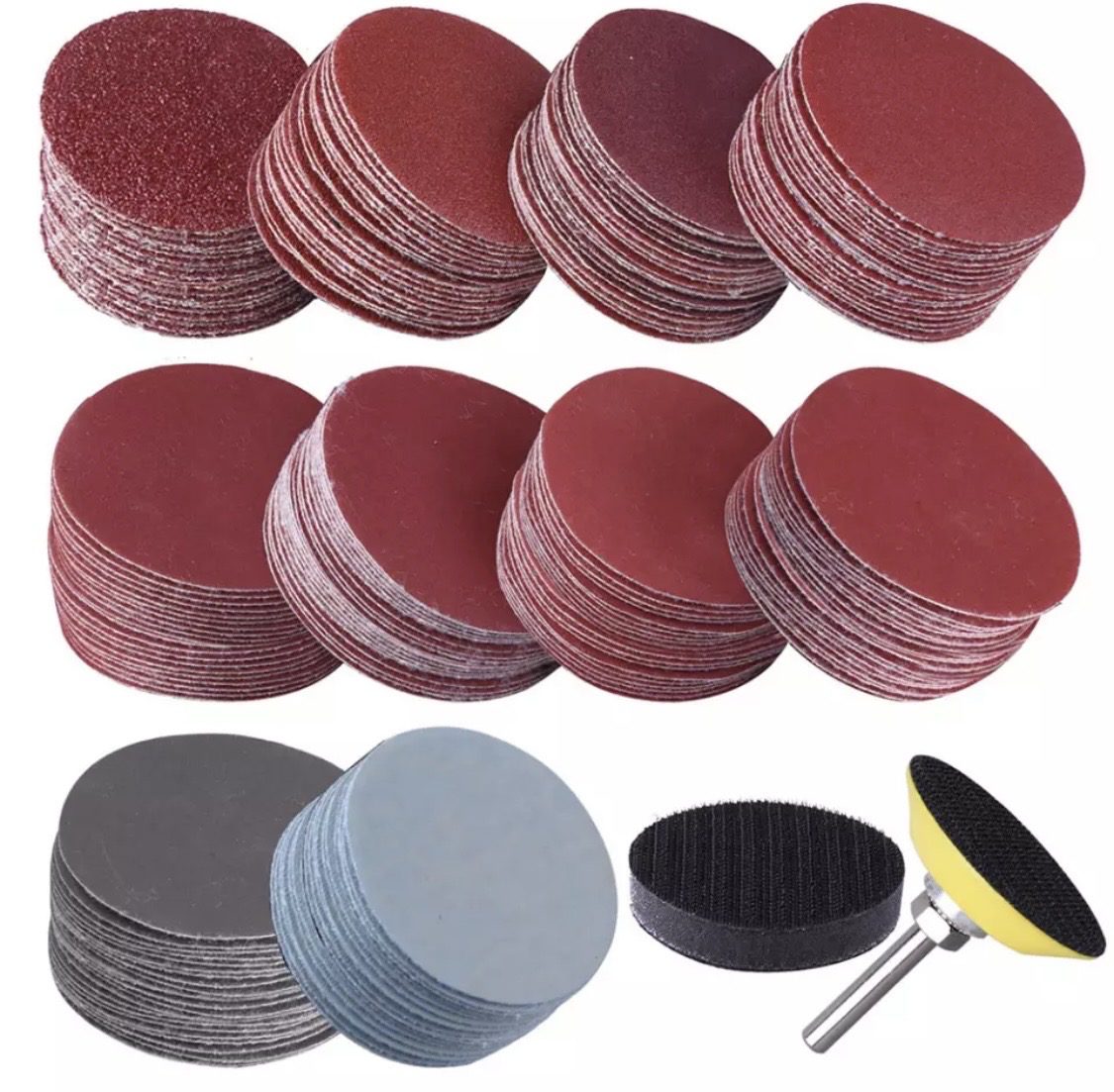 Schleifpapier-Set mit Bohrerhalter und Adapter 203-teilig