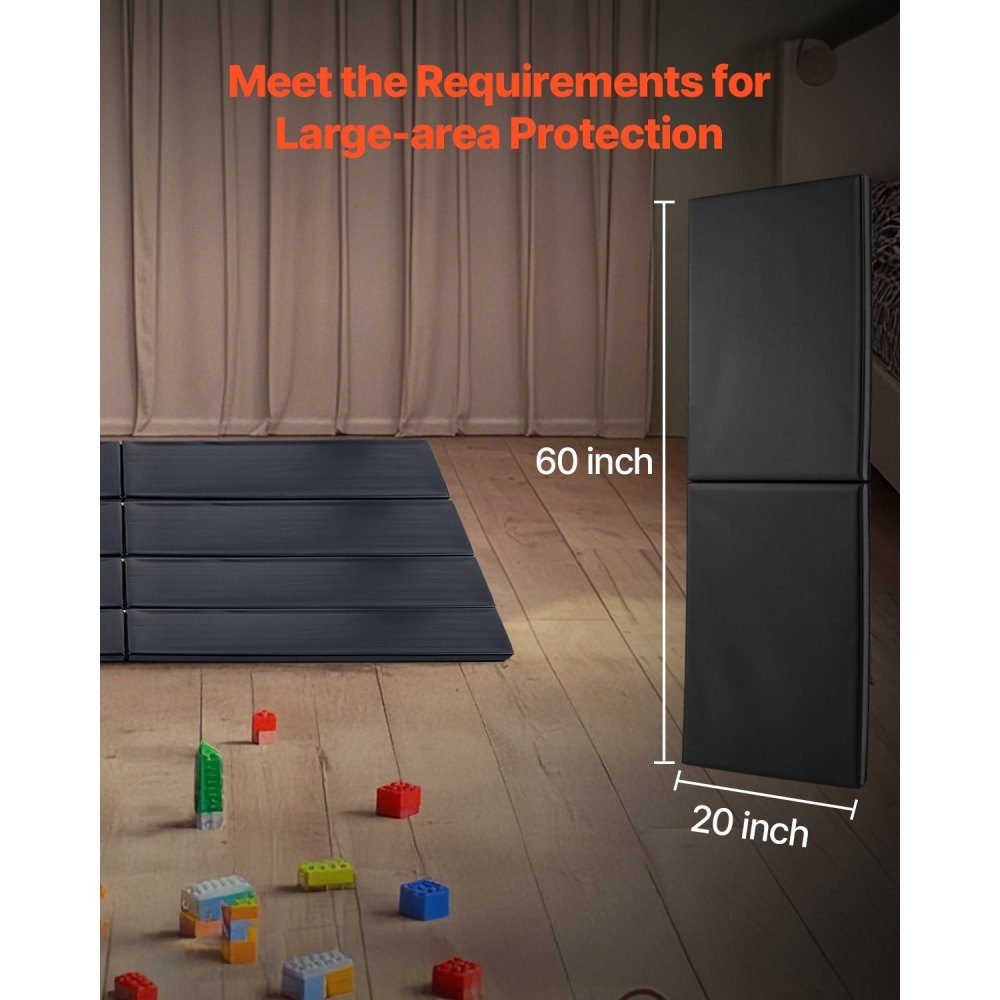 4 x Gym Wall Pads (150 x 50 x 5 cm), Tear-Resistant Wall Mat, Removable High Density Foam Padding for Wall Mounting for Basketball Courts, Garage Protective Pads