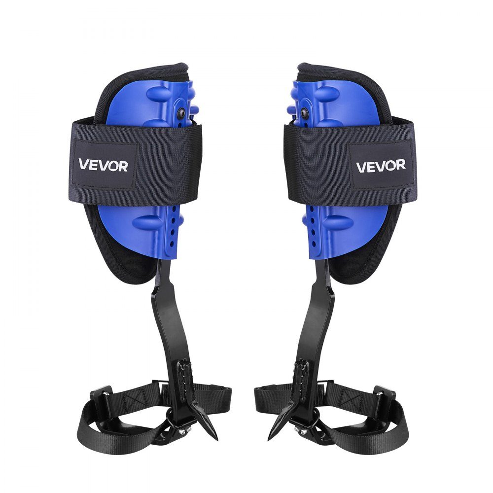 Tree Climbing Tips, Height Adjustable Tree Climbing Equipment with Straps and Waist Belt, Load Capacity 300 lbs, Heavy Duty Steel Crampons, Tree Care Equipment for Fruit Picking and Hunting, Blue