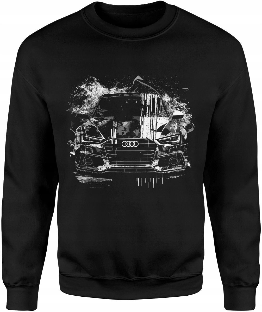 Men's cotton sweatshirt for Audi fans - with high-quality screen printed motif 7