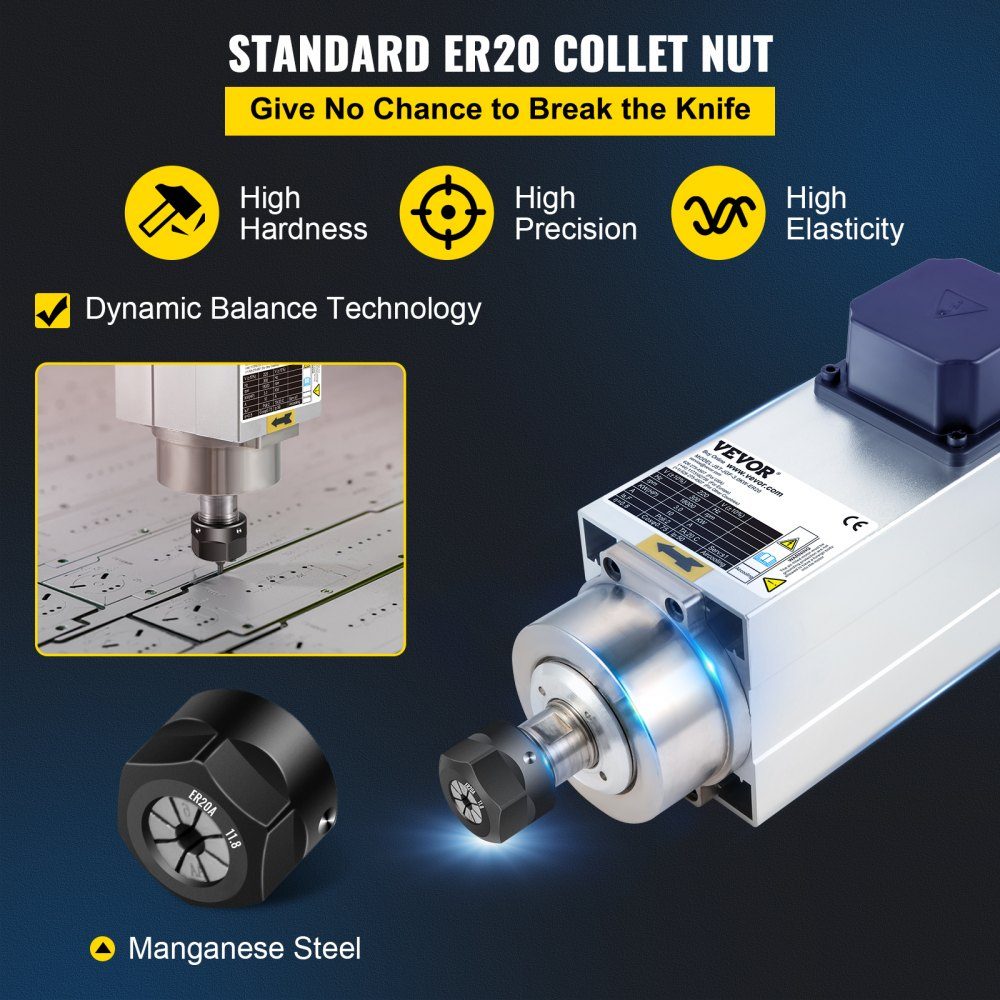 3KW Spindelmotor Linearmotor luftgekühlter Hochgeschwindigkeits-Schleif-Fräsmotor