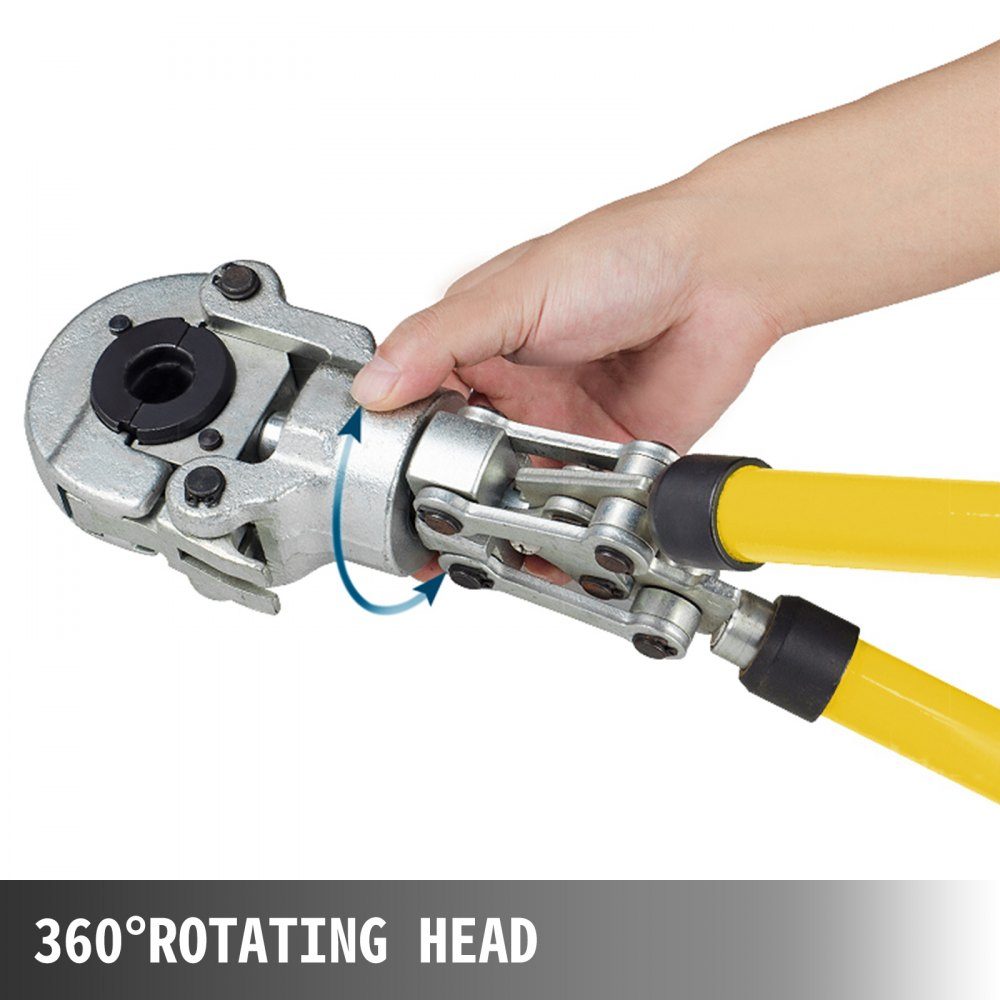 Presszange U16, U20, U25, U32, TH16, TH20, TH26, TH32 mm, Crimpzange, Presszange 6 T Druckkraft, Rohrpresszange mit 360° drehbarem Kopf und ergonomischem Griff, Rohrpresszange, tragbar Ø16-32 m