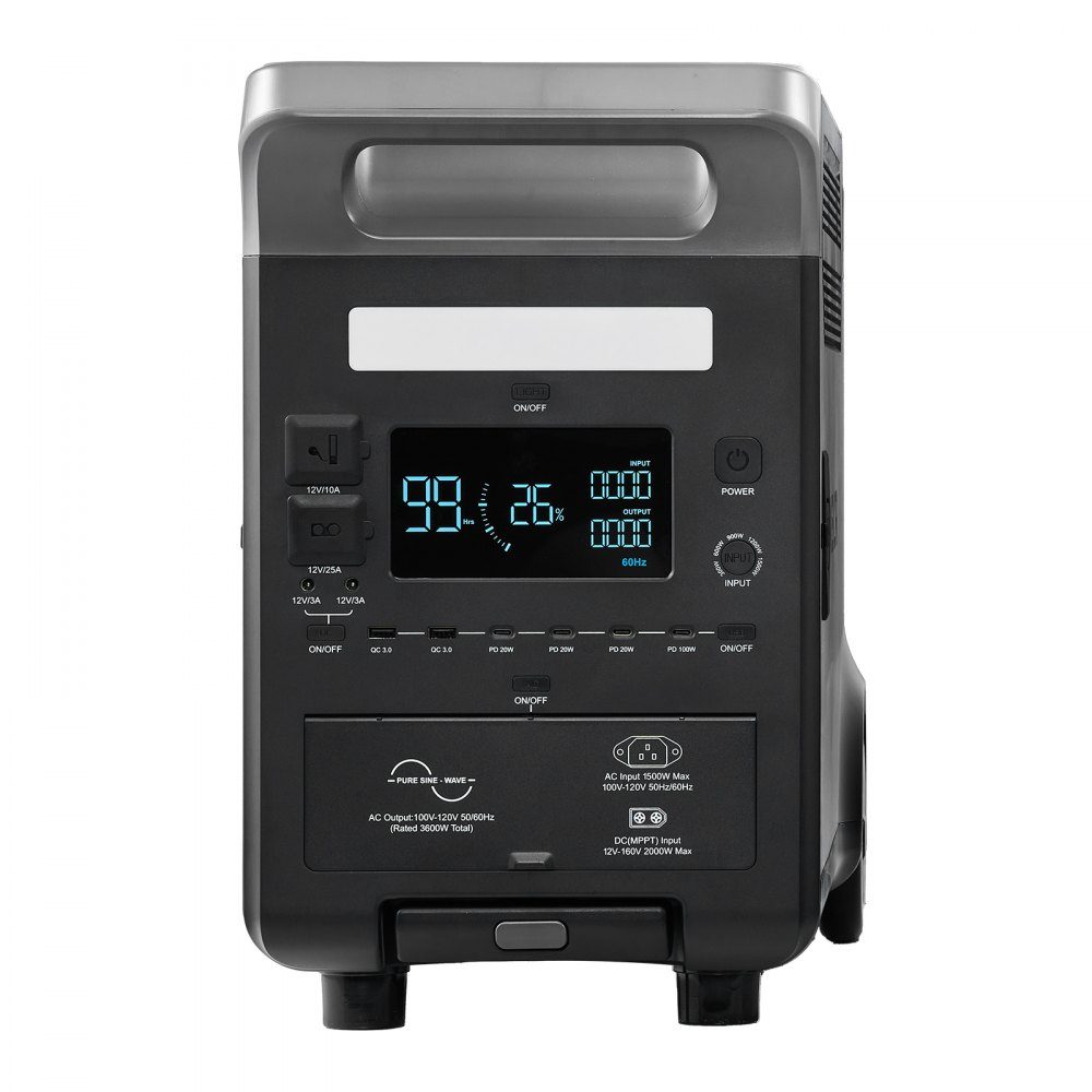 Portable Power Station 3600 W 3840 Wh Solar Generator with 10 Output Ports, 6 Adjustable Input Powers, LiFePO4 Battery Backup (Solar Panel NOT Included)