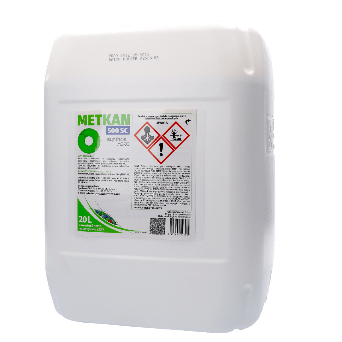 Metkan 500 SC (Metazachlor) herbicide Synthos Agro