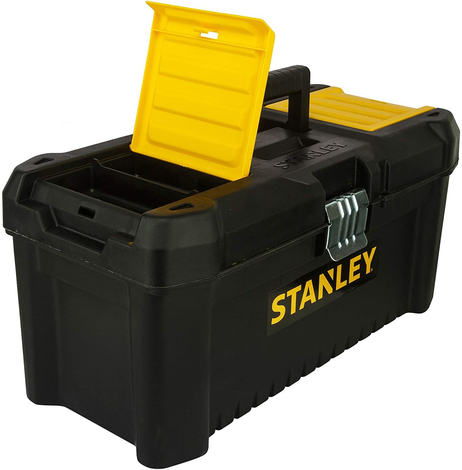 Stanley gereedschapskoffer / gereedschapskoffer (gereedschapskoffer met metalen sluitingen, stevige kunststof organizer voor diverse gereedschappen, koffer met afneembare drager)