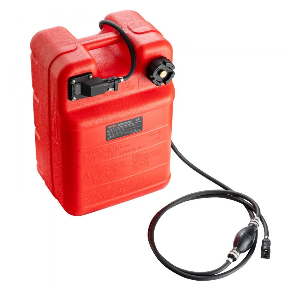Marine Fuel Tank 24L Portable Outboard Motorboat Tank Plastic Outboard Marine Boat Fuel Tank with Hose Easy to Carry for Yacht Fishing Boat Deck Boat Red