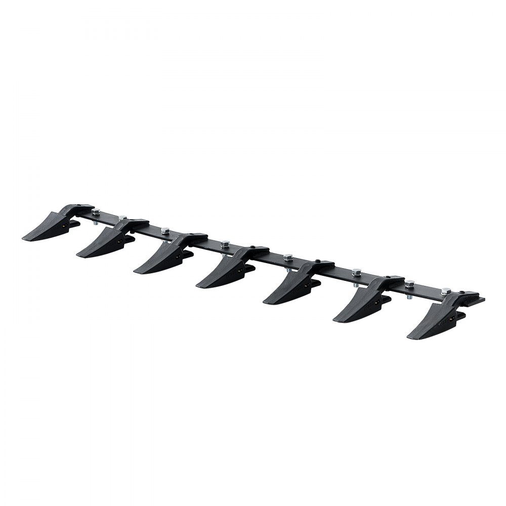 Bucket Rack 60" Heavy Duty Tractor Bucket 7 Tooth Rail for Loader Tractor Skid Steer Loader 5000lb Load Bolt-On Design for Efficient Excavation Work and Bucket Protection